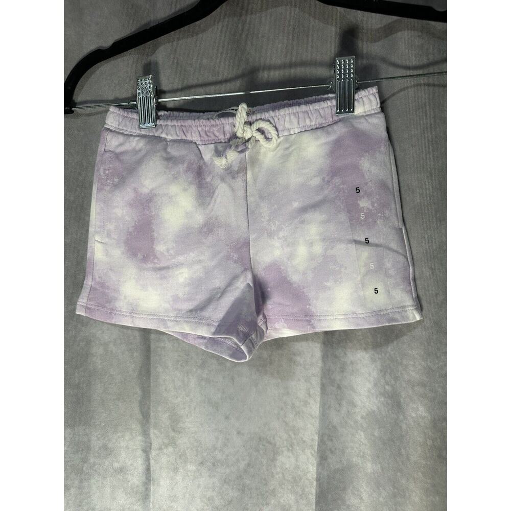 Epic Threads Tie-Dye Knit Shorts Orchid Bloom Drawstring Waist Girls Size 5
